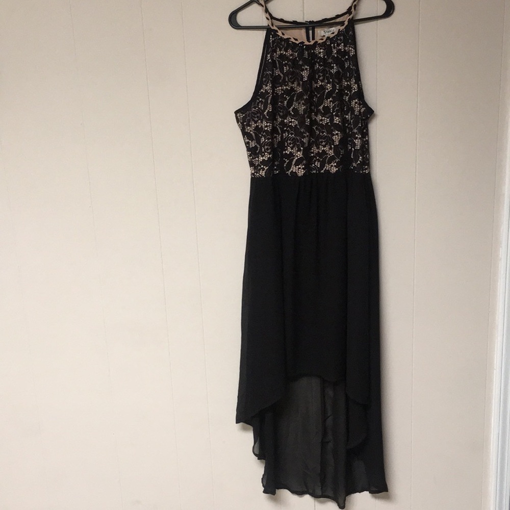 Black/nude high low formal dress